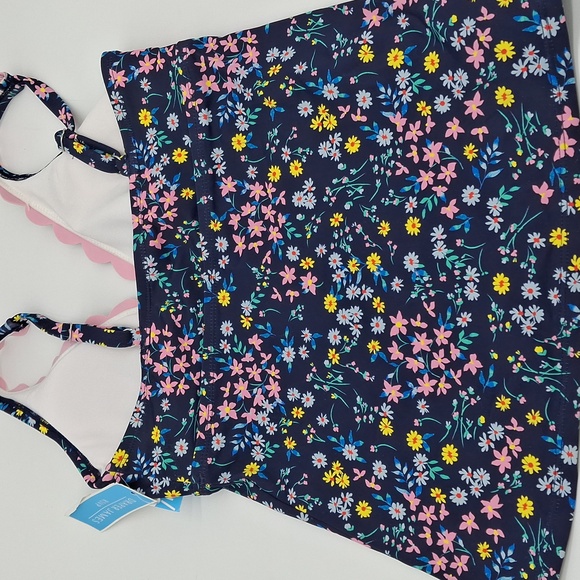 Draper James RSVP V-Neck Scallop Tankini Set Navy Blue S - Picture 5 of 13